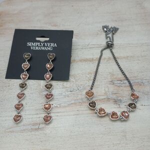 Simply Vera Vera Wang Stone Heart Bracelet & Earrings Set